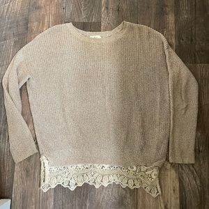 Pins and Needles urban outfitters Sweater. Xs beige lace